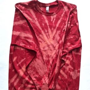 Red Reverse Tie Dye Long Sleeve